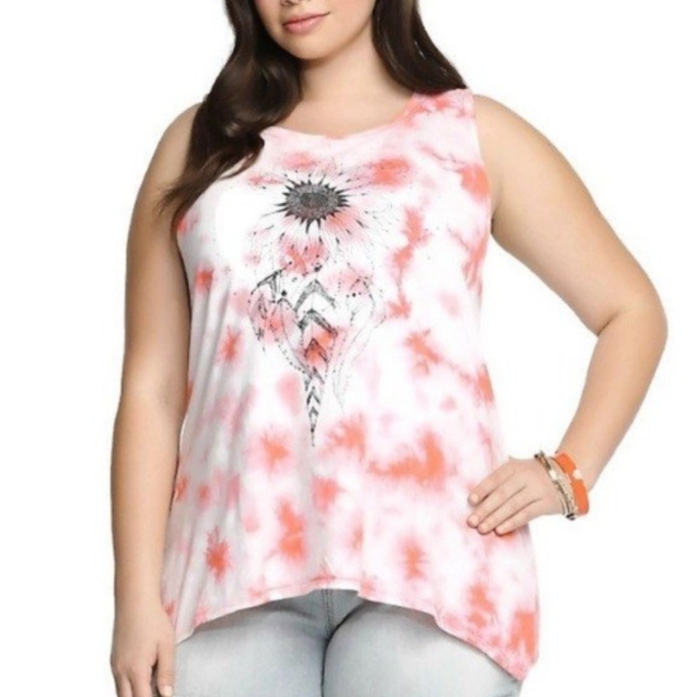 Torrid pink tie-dye sunflower tank